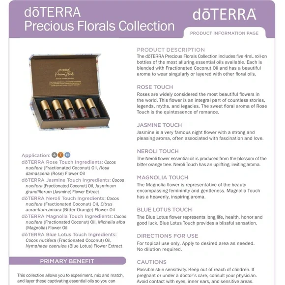 dōterra Precious Florals Collection (NWT) - Picture 3 of 3